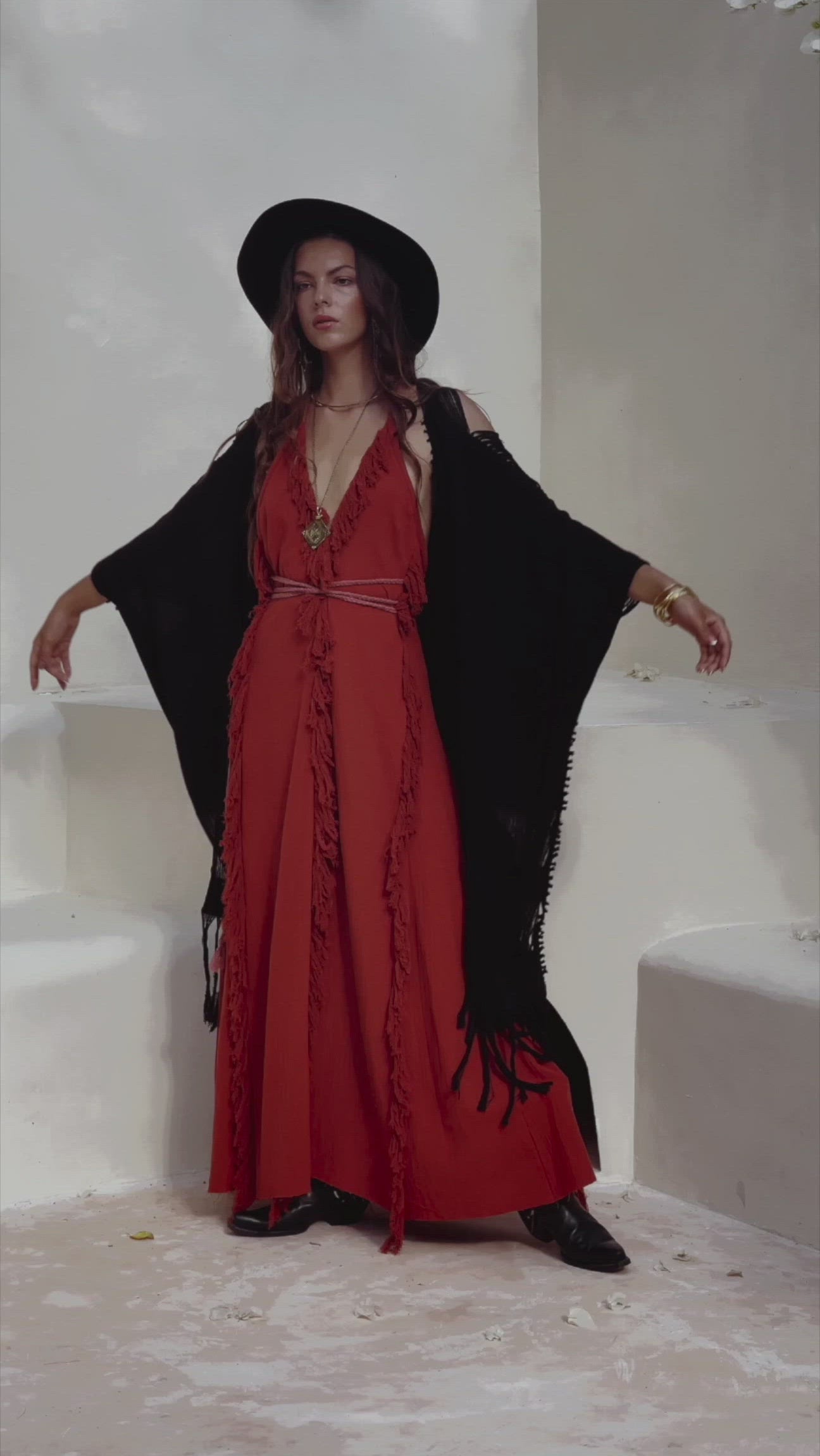 Black Poncho Robe, Boho Cape for Women, Handmade Bohemian Poncho - AYA Sacred Wear