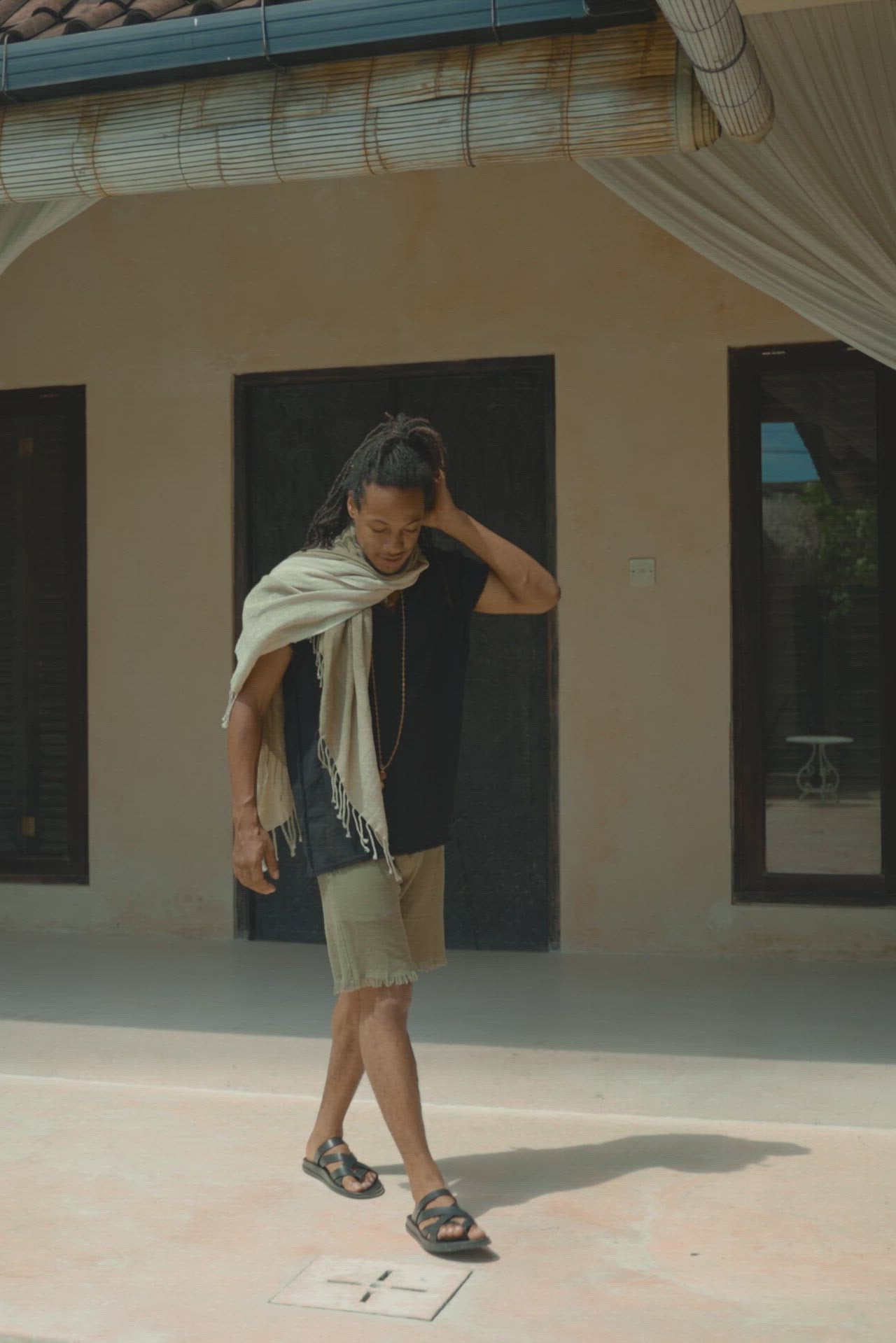 Ombre Botanically Dyed Green Cotton Scarf for Men by AYA Sacred Wear