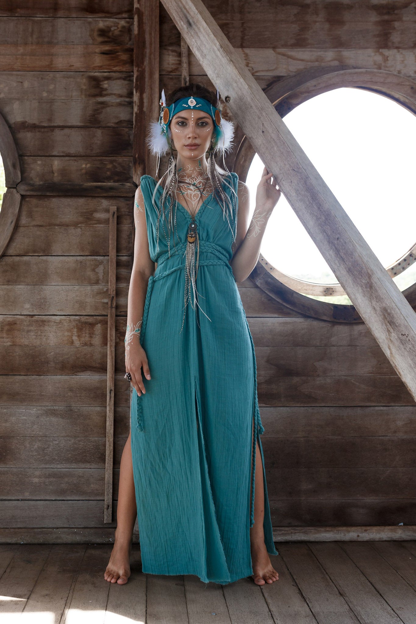Turquoise Nomad Spirit Dress (Adjustable size, multiway dress)