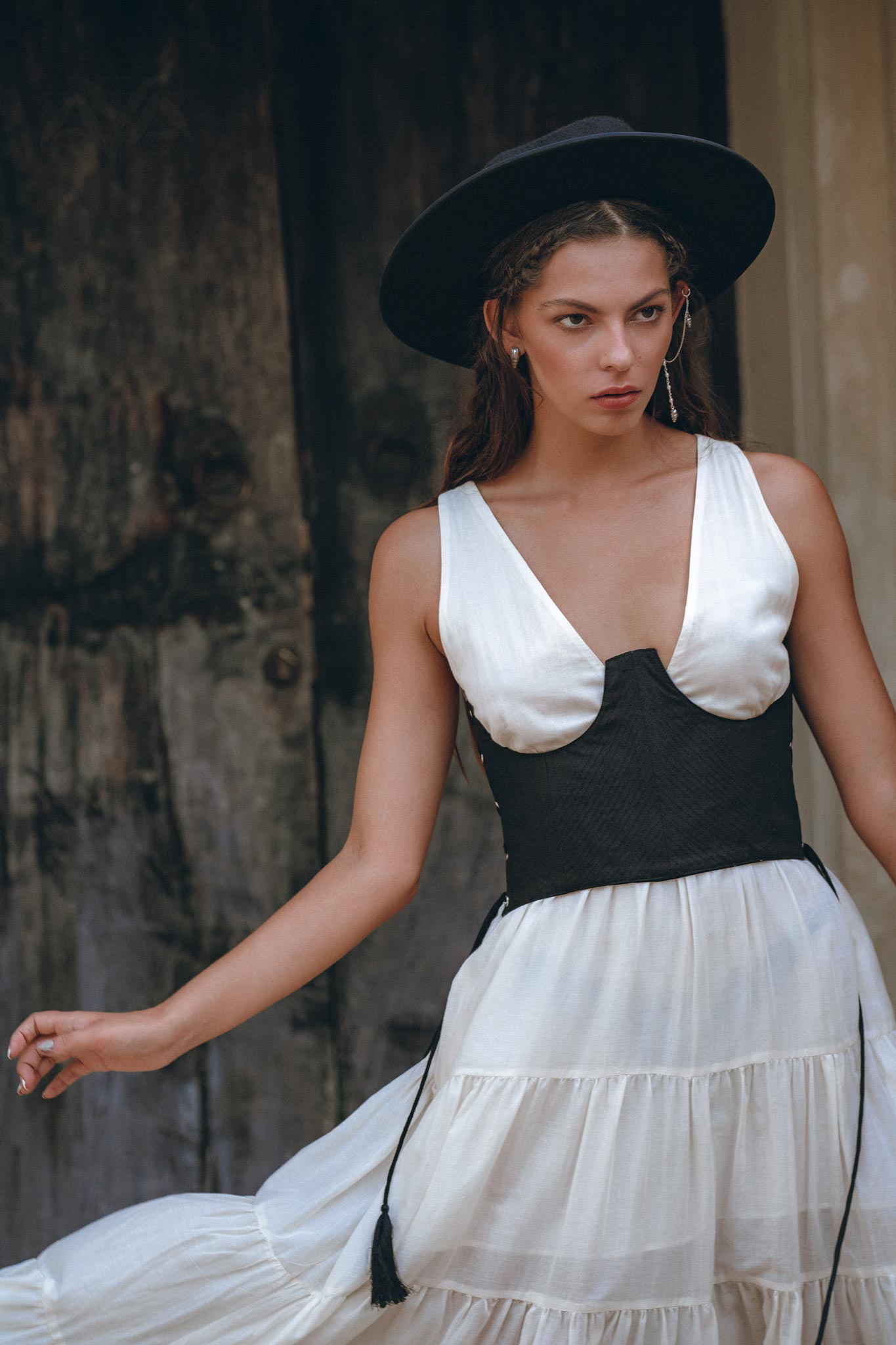 How to make this beautiful dress with under bust corset top and a