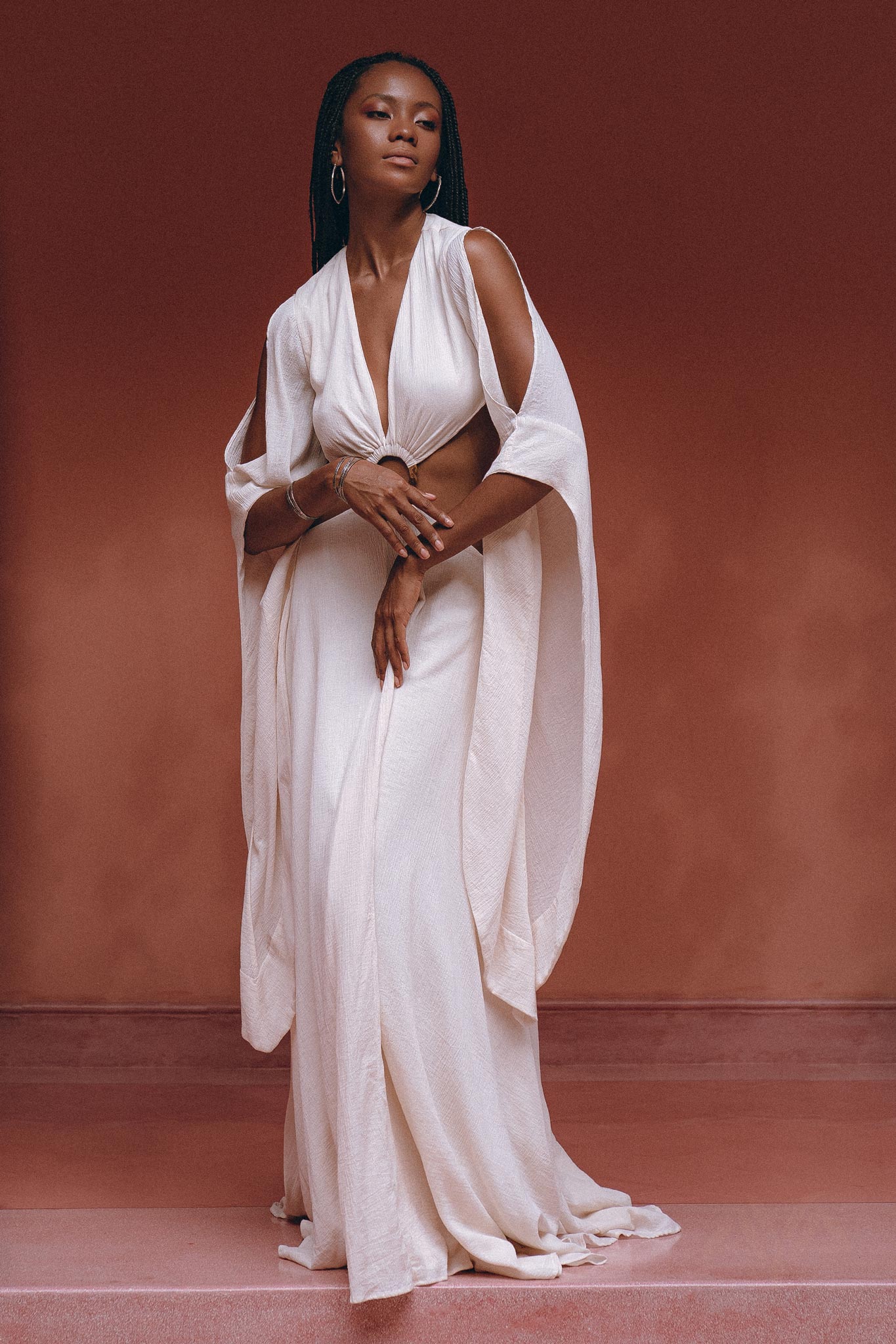 Off-White Organic Wedding Boho Dress for Women • Goddess Dress - AYA Sacred Wear
