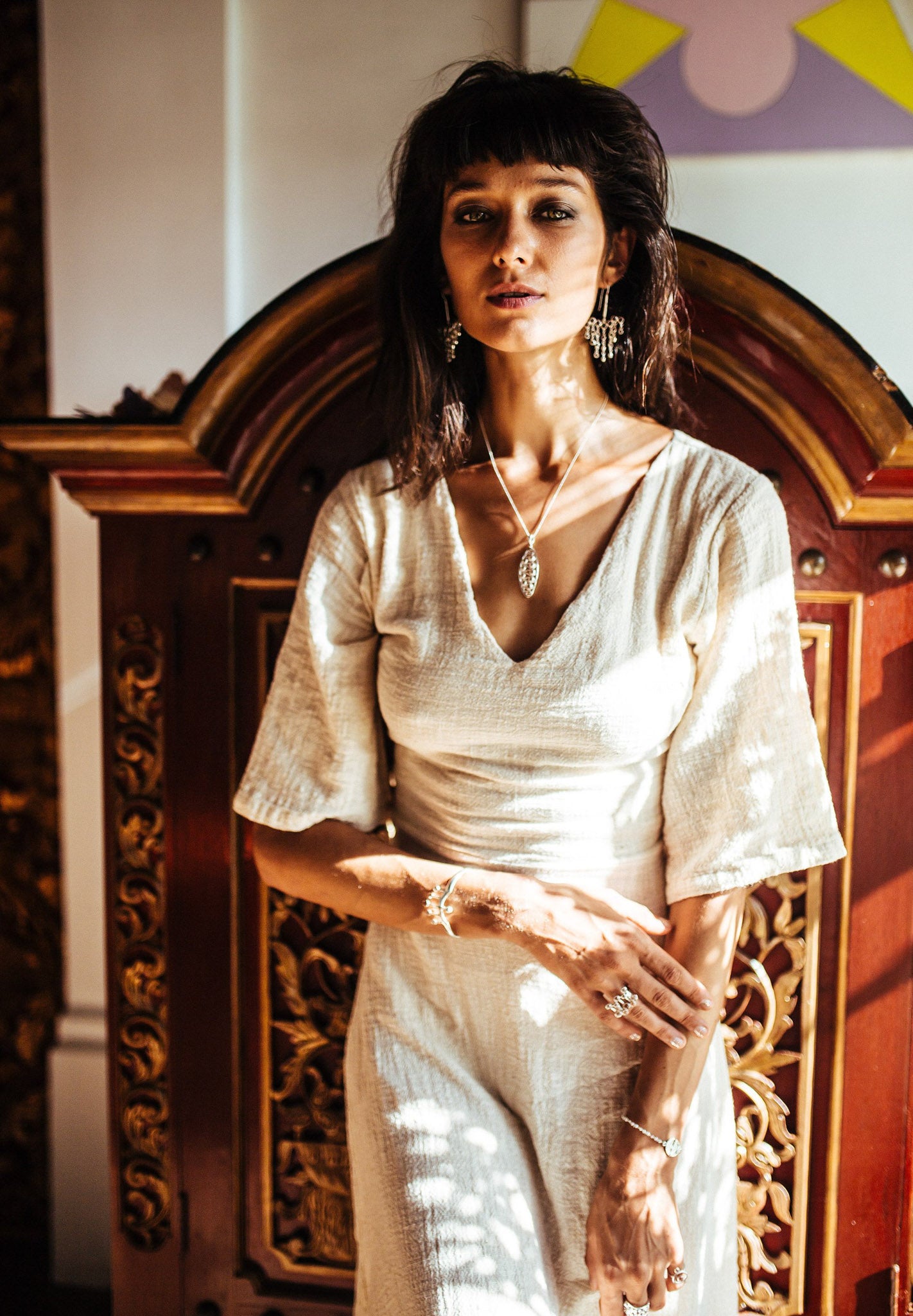 Boho Simple Wedding Dress "Cristal de Floresta" - AYA Sacred Wear