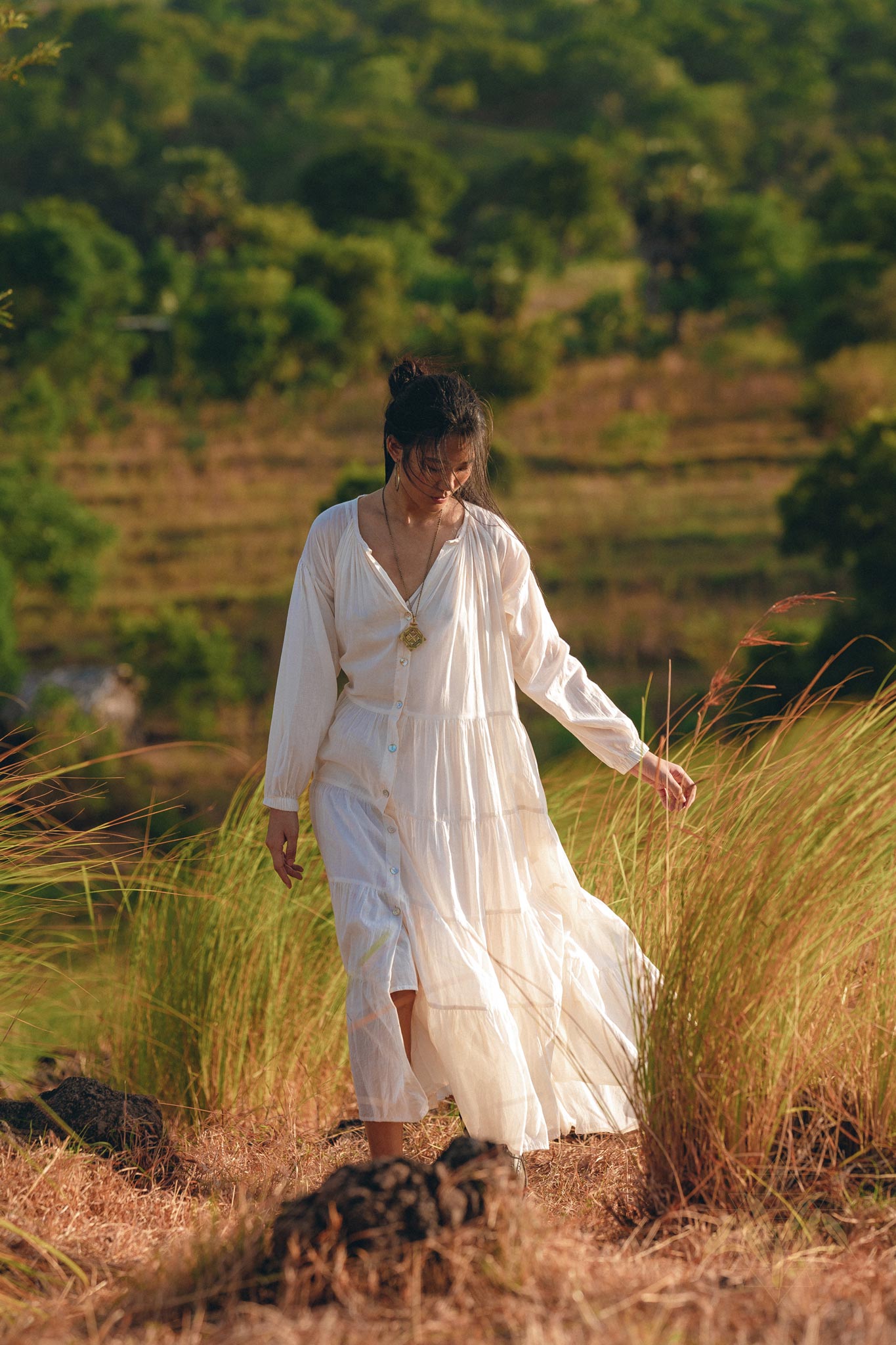 Boho Dress for Women, Off White Bohemian Prom Dress, Light Summer Dress - AYA Sacred Wear
