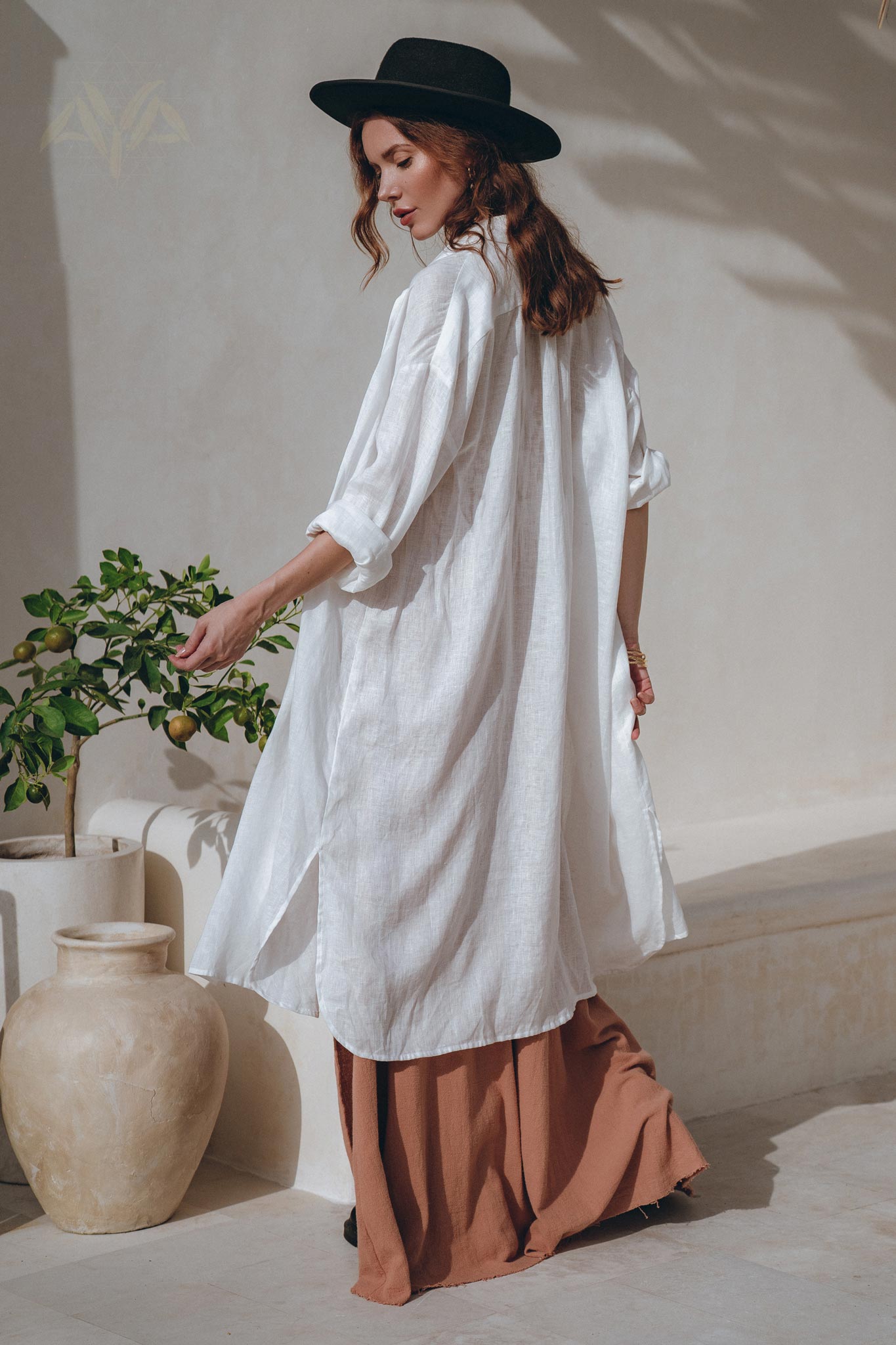 Buy W Solid Cotton Women's Long Shirt Dress with Belt | Shoppers Stop