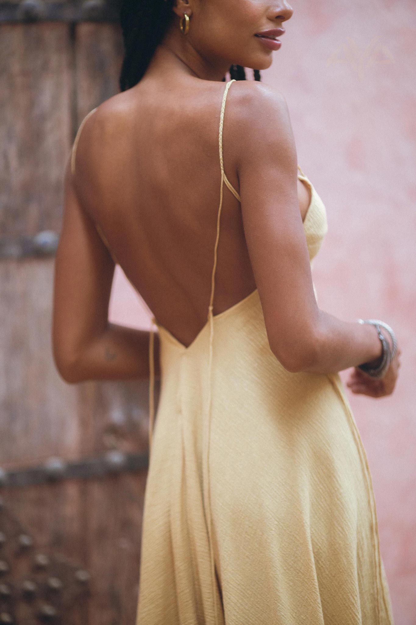 Refresh your wardrobe with the powder yellow dress from Aya Sacred Wear.