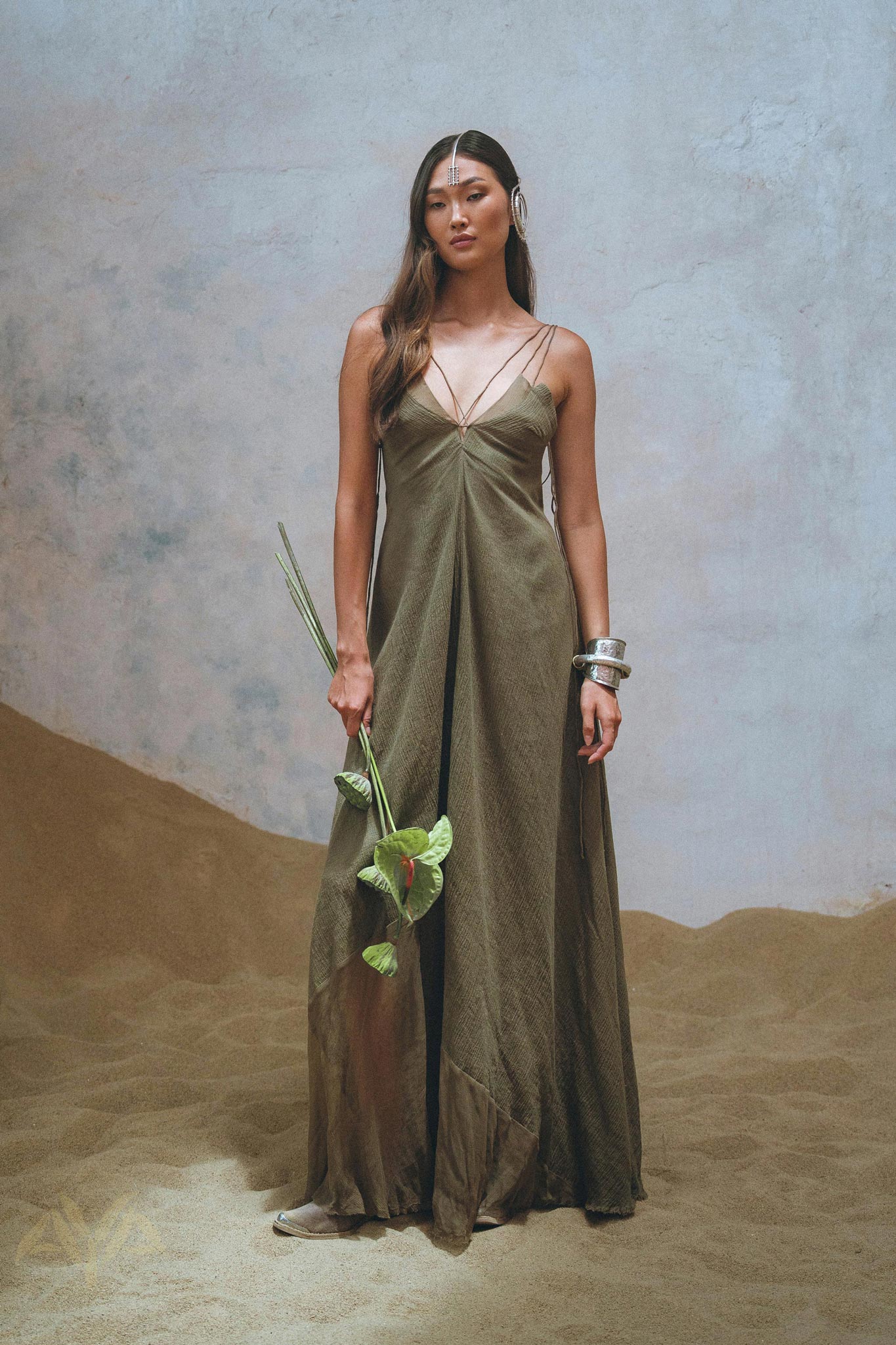 Look divine in this Sage Green Goddess Dress from Aya Sacred Wear. 