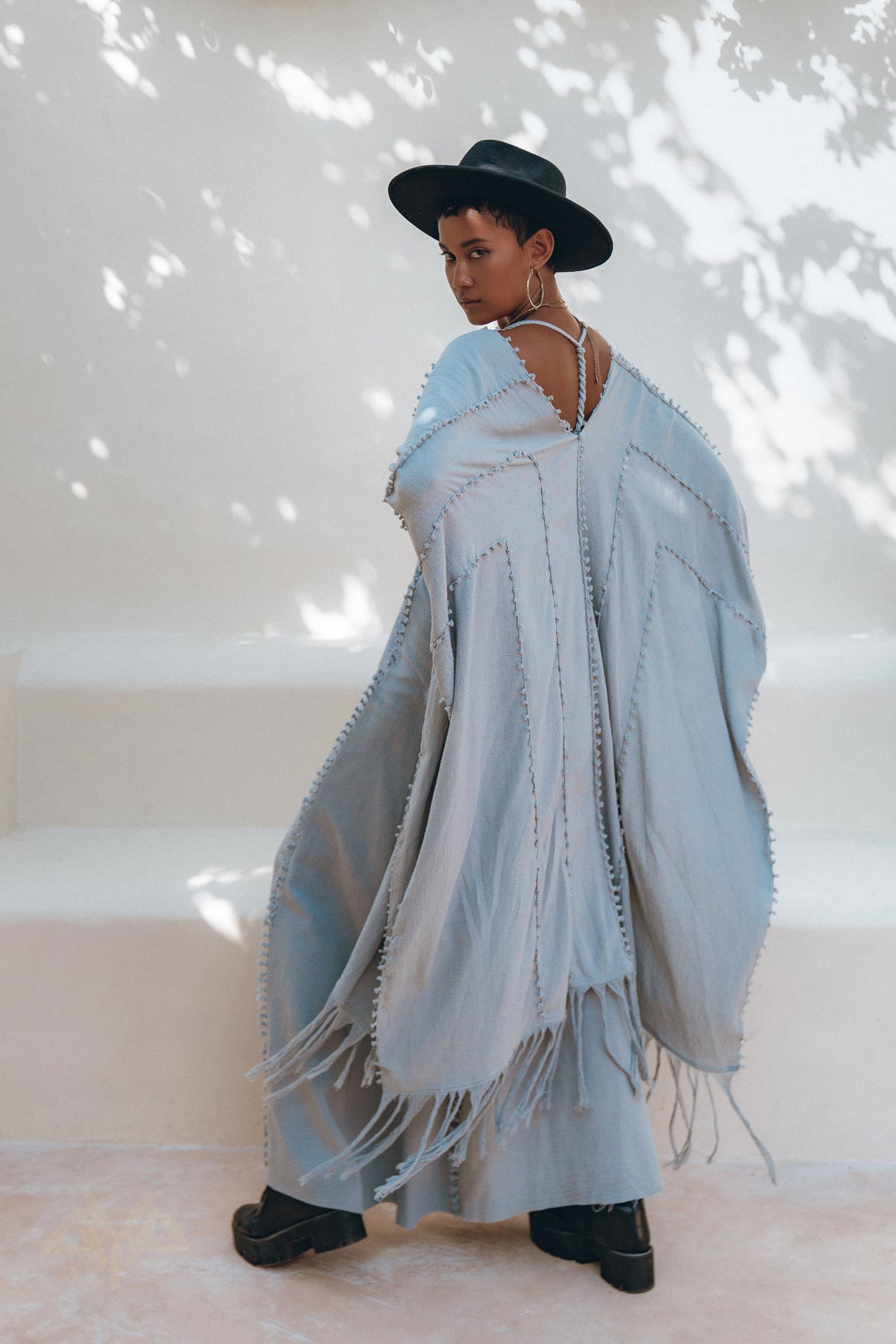 Bridal Poncho Robe, Boho Cape for Women, Bridal Cover Up for Wedding - AYA Sacred Wear