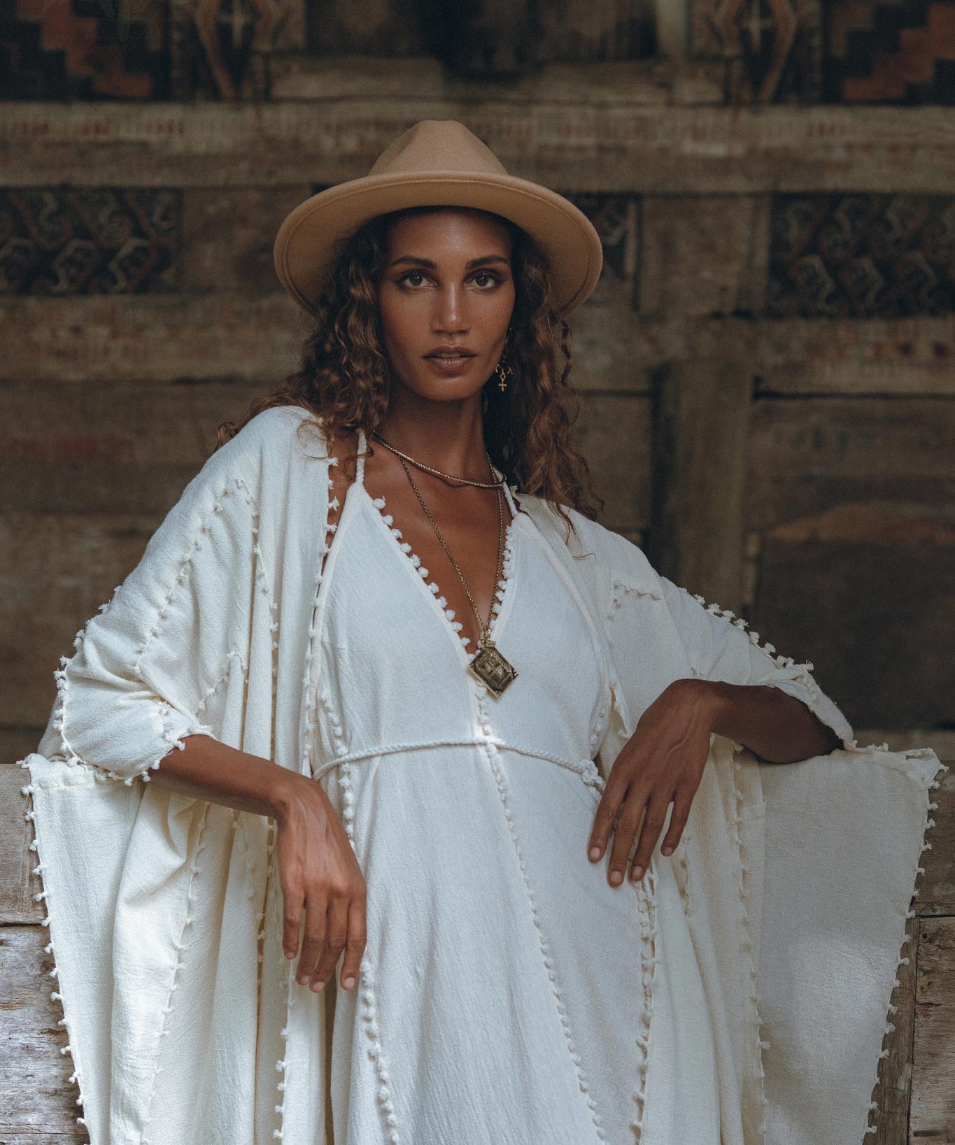 Bridal Poncho Robe, Boho Cape for Women, Bohemian Kimono Overcoat - AYA Sacred Wear