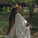 Bridal Poncho Robe, Boho Cape for Women, Bohemian Kimono Overcoat - AYA Sacred Wear