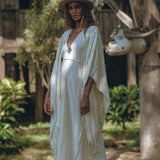 Bridal Poncho Robe, Boho Cape for Women, Bohemian Kimono Overcoat - AYA Sacred Wear