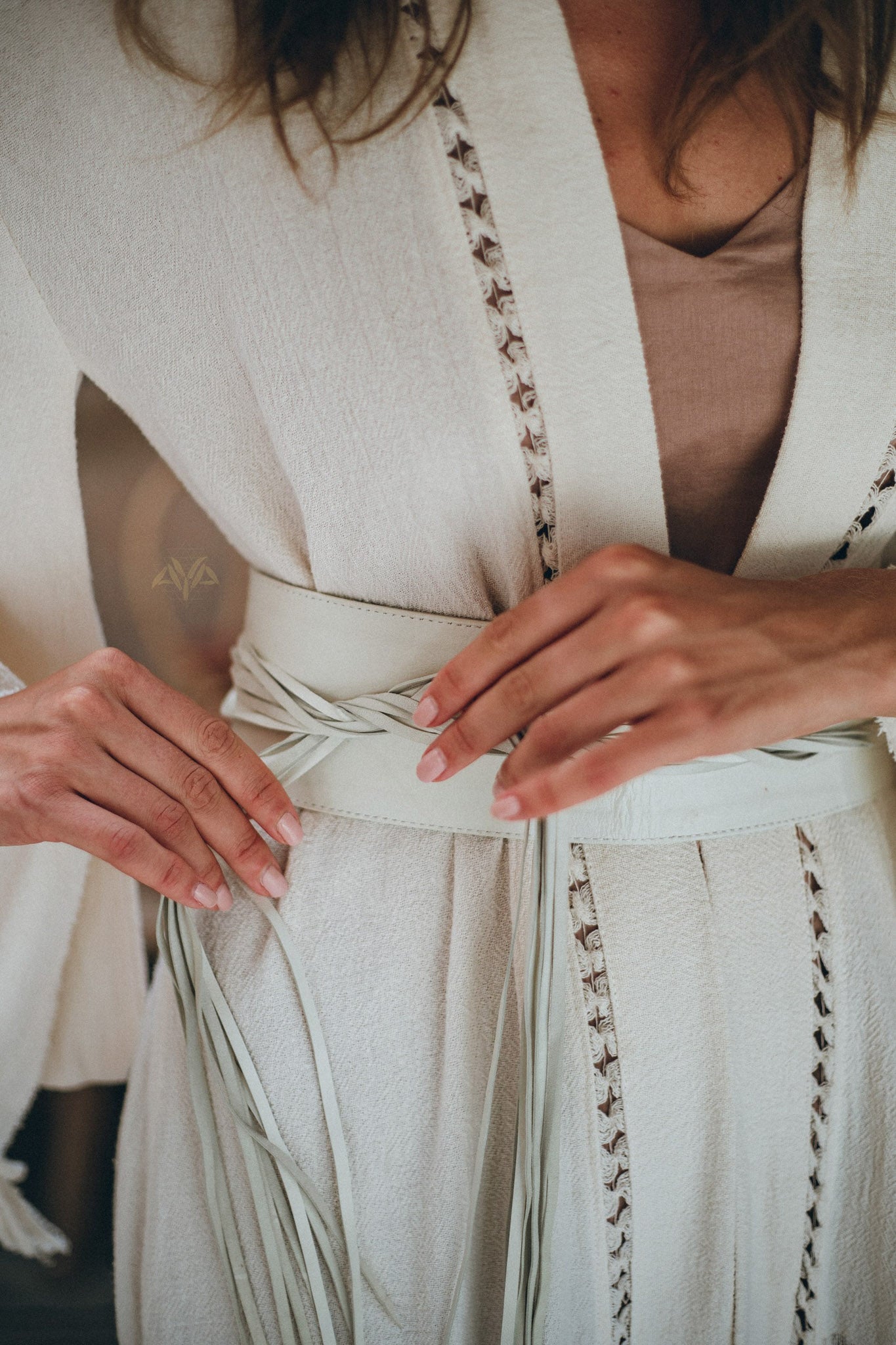 Woman’s White Leather Waist Belt, Pure Organic Genuine Sheep Leather Belt - AYA Sacred Wear